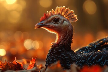 Fototapeta premium Golden Hour Spangled Coquerel's Bird