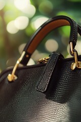 Black Purse on Table