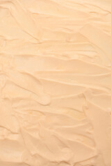 White whipped cream texture. Top view.