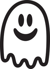 funny ghost minimal vector art illustration on a white background.
