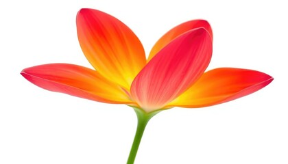 Naklejka premium A single vibrant bloom, petals perfectly formed, isolated against a pure white backdrop, close-up, white background