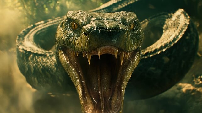 Jungle Anaconda Attacking