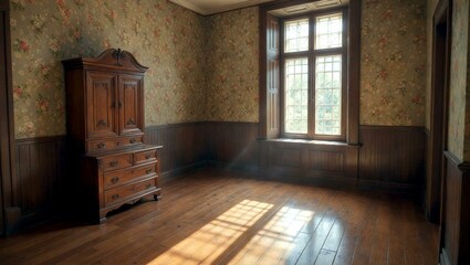 Obraz premium Serene Sunlit Room with Vintage Furniture