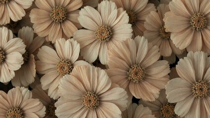 Fototapeta premium Delicate Beige Flowers in Soft Floral Arrangement