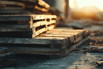 Wooden Pallets on Dirt Ground