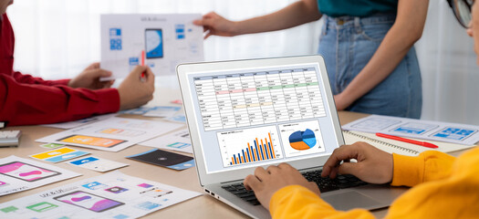 Business data dashboard provide business intelligence analytic for marketing strategy planning...