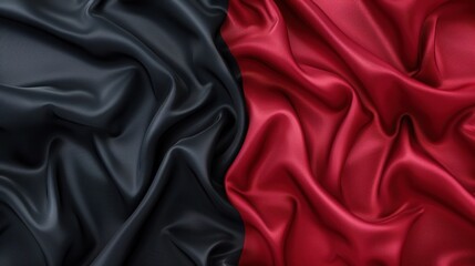 Obraz premium Red and black satin create a dramatic, romantic vibe, enhanced by soft ambient lighting