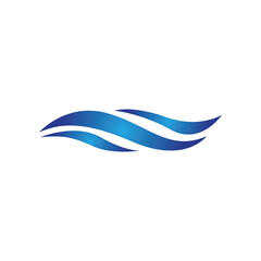 Water wave vector illustration logo
