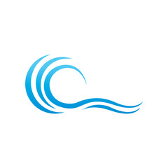 Water wave vector illustration logo