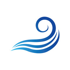 Water wave vector illustration logo