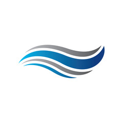Water wave vector illustration logo