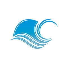 Water wave vector illustration logo