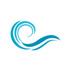 Water wave vector illustration logo