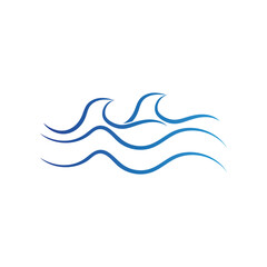 Water wave vector illustration logo