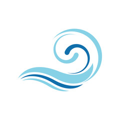 Water wave vector illustration logo