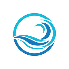 Water wave vector illustration logo