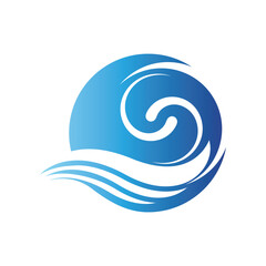 Water wave vector illustration logo