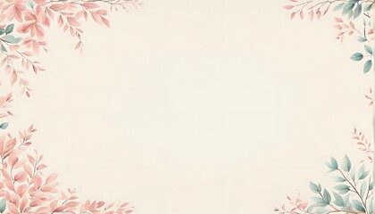 Obraz premium Elegant botanical border frame with pastel hues and organic leaf embellishments