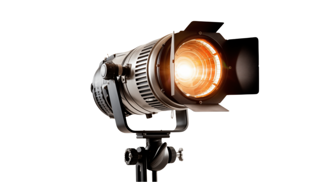 Powerful Stage Lighting Equipment in Cinematic Setup for Theater or Film Production