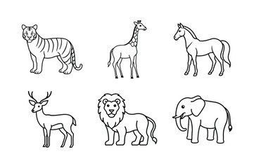 set of animals silhouettes