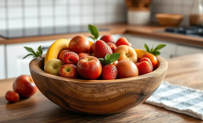Rustic Wooden Bowl Mockup for Farmhouse Kitchens