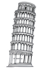 PNG The Leaning Tower of Pisa drawing tower architecture.