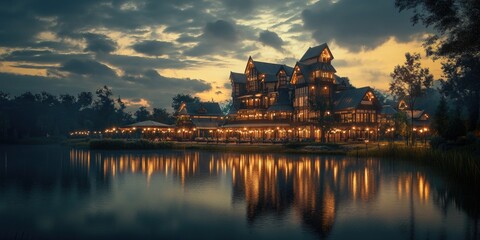 Fototapeta premium Lakeside Structure