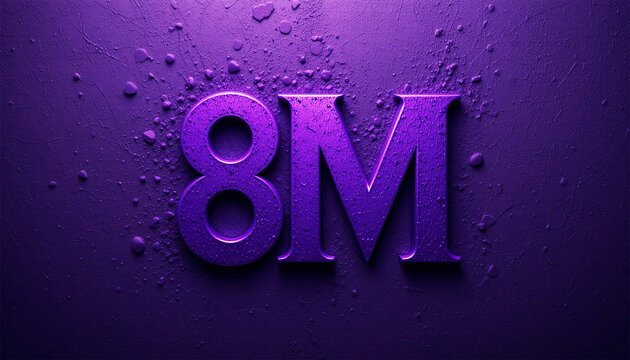 letras del 8 de marzo, 8 marzo, 8m en morado