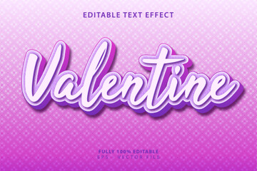 Happy Valentine 3D Text Effect with Romantic Pink Theme