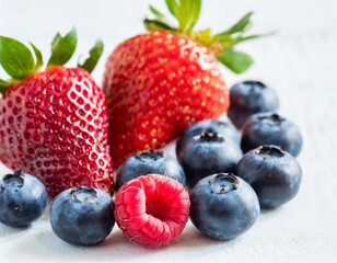 Isolated Berries: Fresh Fruit Collection on White Background