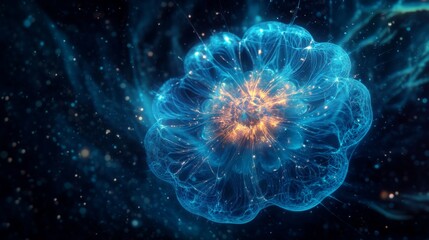 Fractal Jellyfish Illuminates the Depths of an Otherworldly Ocean Expanse