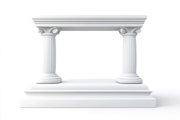 Fototapeta premium 3D white podium isolated on a white background for presentations and events