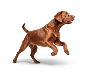 Happy Dog Jumping isolated on Transparent Background