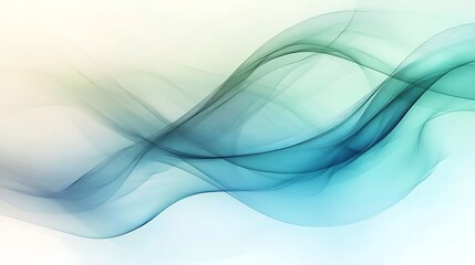 Abstract flowing teal and green waves.