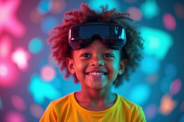 Young child is wearing pair of goggles on his head