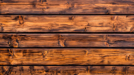 Naklejka premium Rustic wooden planks with natural grain and warm tones