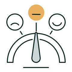 Neutral Satisfaction Indicator Icon, Balanced Feedback, Average Customer Sentiment, Neutral Rating Scale, Editable Stroke