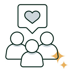 Community Feedback Icon, Customer Engagement, Group Sentiment, Feedback from Customers, Editable Stroke