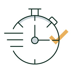 Speed and Efficiency Icon, Fast Performance, Timely Delivery, Stopwatch Symbol, Editable Stroke