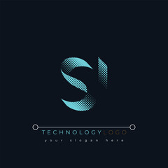 S and I logo design. SI abstract technology logo. This logo design is the process of creating a visual symbol that represents a brand, company, or individual.