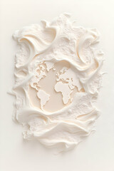 Creamy Earth Global awareness campaign image; textured, white background