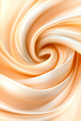 Creamy Swirl Abstract Peach and white fluid design, perfect for food or beauty product background
