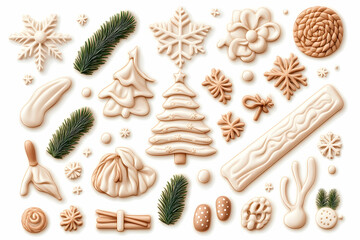 Fototapeta premium Creamy Winter Treats Festive Holiday Sweets Arrangement