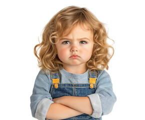 Adorable Toddler With Curly Blonde Hair Showing Pouty Expression: A Portrait Full Of Emotion