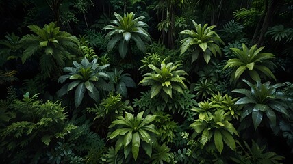 Lush Tropical Jungle Canopy - Aerial View of Vibrant Greenery