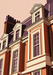 Ilustraci&oacute;n de edificios tradicionales de la ciudad de Londres