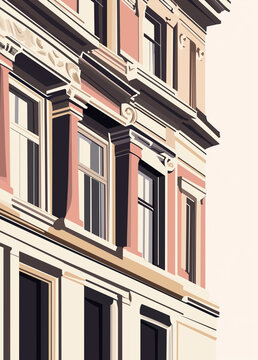 Ilustraci&oacute;n de edificios tradicionales de la ciudad de Londres