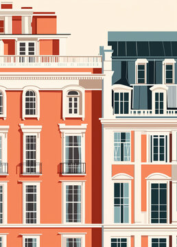 Ilustraci&oacute;n de edificios tradicionales de la ciudad de Londres
