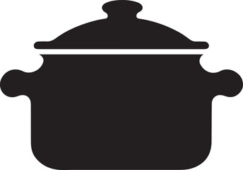 Obraz premium cooking pot minimal vector art illustration on a white background. 
