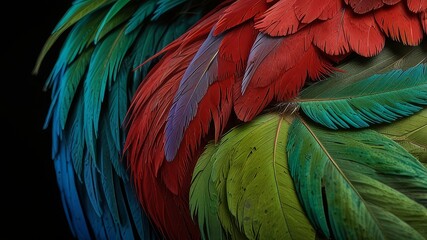 Obraz premium Green-winged Macaw feather